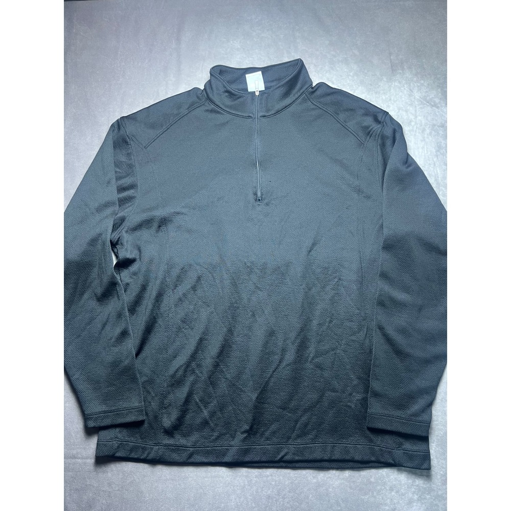 Nike Pullover Mens XL Black Quarter Zip Textured Waffle Knit Activewear Top